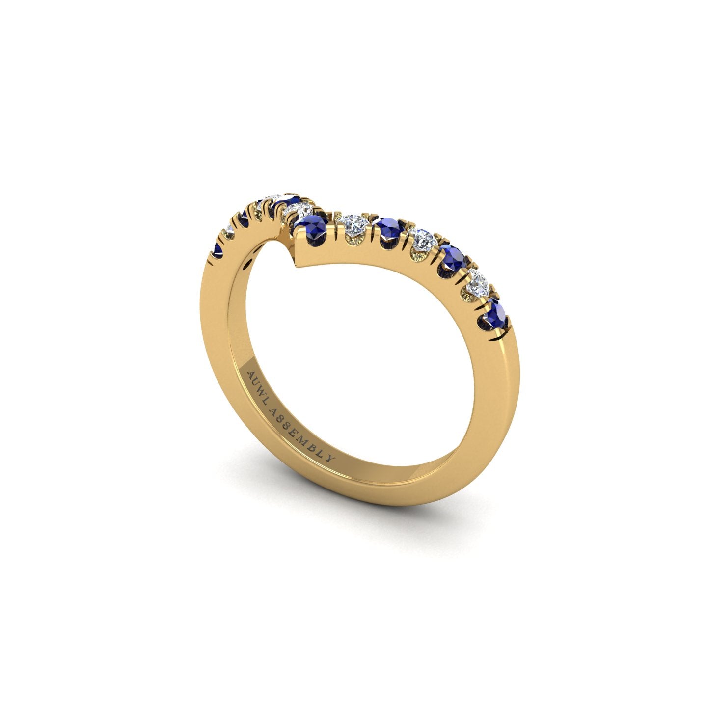 Chevron Band in Yellow Gold | AUWL Assembly