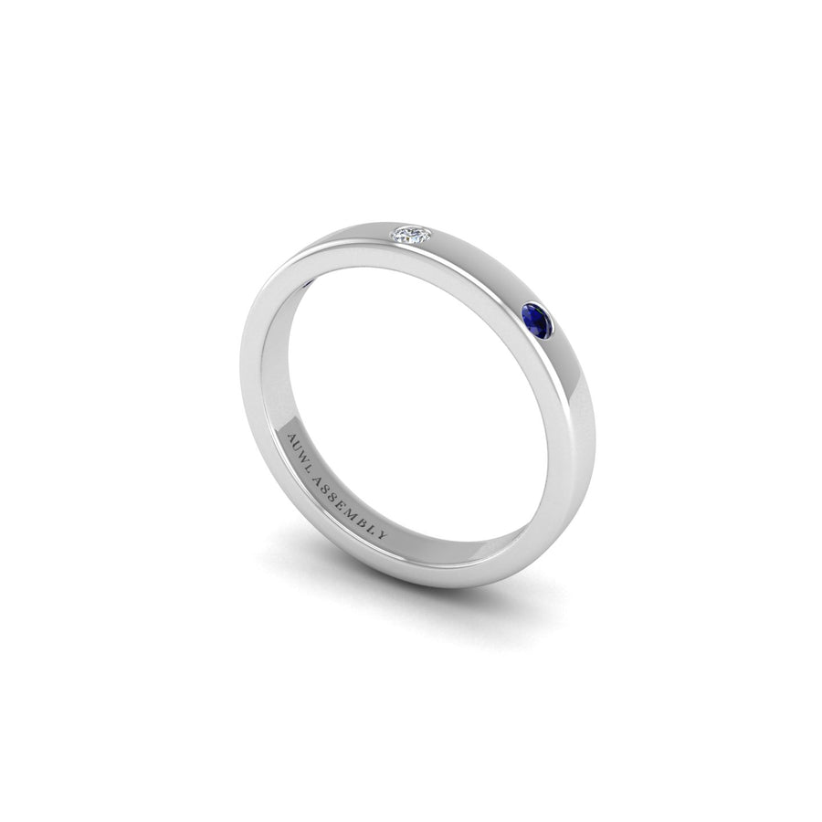 Three Stone Band in White Gold | AUWL Assembly