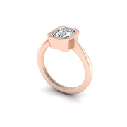 Diamond Solitaire Ring in Emerald Cut 18k rose gold, Zodiac Birthstone Ring, designed for women, perfect astrology jewelry from Celestial Vibe collection at AUWL Assembly