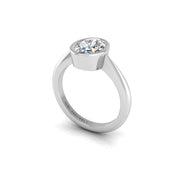 Diamond Solitaire Ring in Oval Cut 18k white gold, Zodiac Birthstone Ring, designed for women, perfect astrology jewelry from Celestial Vibe collection at AUWL Assembly