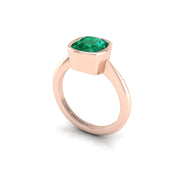 Emerald Solitaire Ring in Cushion Cut 18k rose gold, Zodiac Birthstone Ring, designed for women, perfect astrology jewelry from Celestial Vibe collection at AUWL Assembly