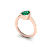 Emerald Solitaire Ring in Pear Cut 18k rose gold, Zodiac Birthstone Ring, designed for women, perfect astrology jewelry from Celestial Vibe collection at AUWL Assembly