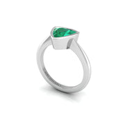 Emerald Solitaire Ring in Trillion Cut 18k yellow gold, Zodiac Birthstone Ring, designed for women, perfect astrology jewelry from Celestial Vibe collection at AUWL Assembly