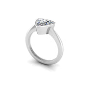Diamond Solitaire Ring in Trillion Cut 18k white gold, Zodiac Birthstone Ring, designed for women  collection at AUWL Assembly