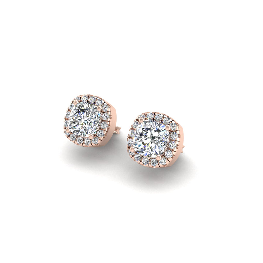 Diamond Stud Earrings in Cushion Cut 18k rose gold, Zodiac Birthstone Ring, designed for women, perfect astrology jewelry from Celestial Vibe collection at AUWL assembly