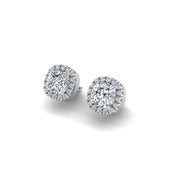 Diamond Stud Earrings in Cushion Cut 18k white gold, Zodiac Birthstone Ring, designed for women, perfect astrology jewelry from Celestial Vibe collection at AUWL assembly