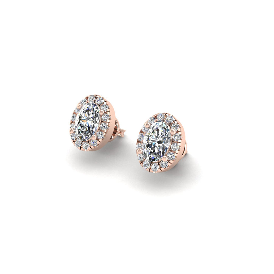 Diamond Stud Earrings in Oval Cut 18k rose gold, Zodiac Birthstone Ring, designed for women, perfect astrology jewelry from Celestial Vibe collection at AUWL assembly