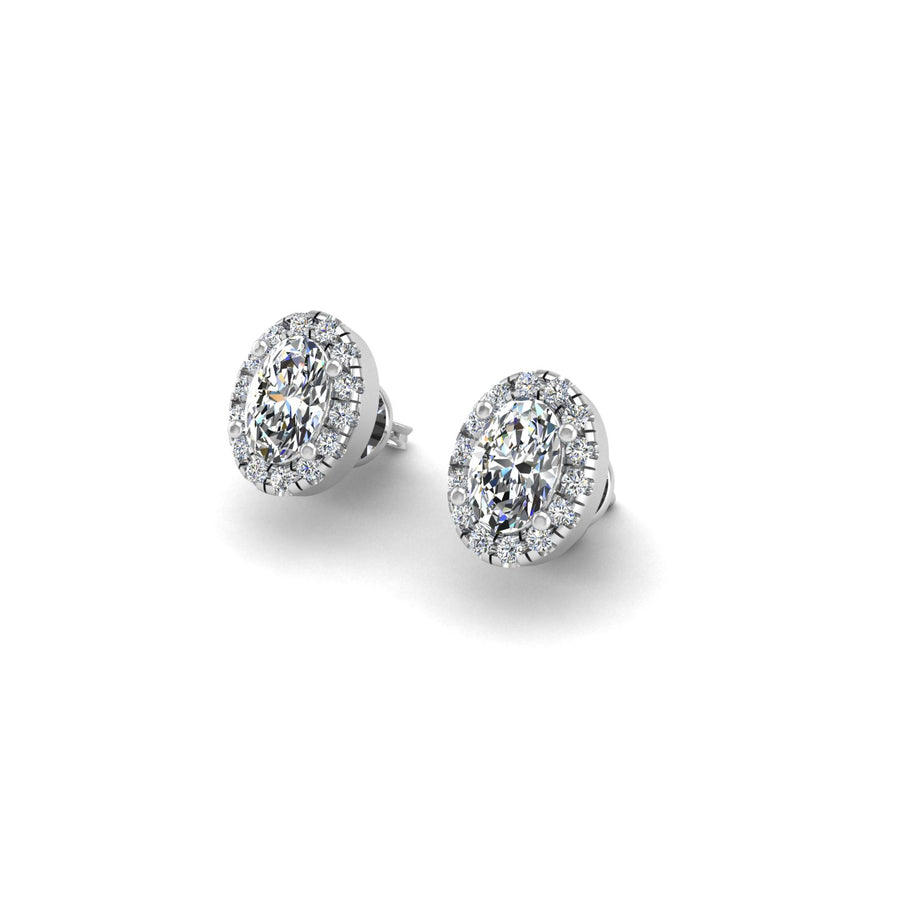 Diamond Stud Earrings in Oval Cut 18k white gold, Zodiac Birthstone Ring, designed for women, perfect astrology jewelry from Celestial Vibe collection at AUWL assembly