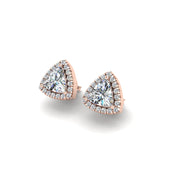Diamond Stud Earrings in Trillion Cut 18k rose gold, Zodiac Birthstone Ring, designed for women, perfect astrology jewelry from Celestial Vibe collection at AUWL assembly