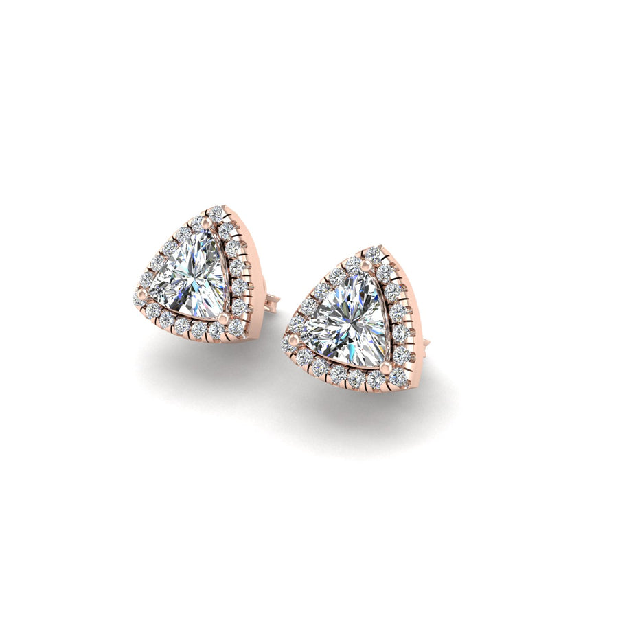 Diamond Stud Earrings in Trillion Cut 18k rose gold, Zodiac Birthstone Ring, designed for women, perfect astrology jewelry from Celestial Vibe collection at AUWL assembly