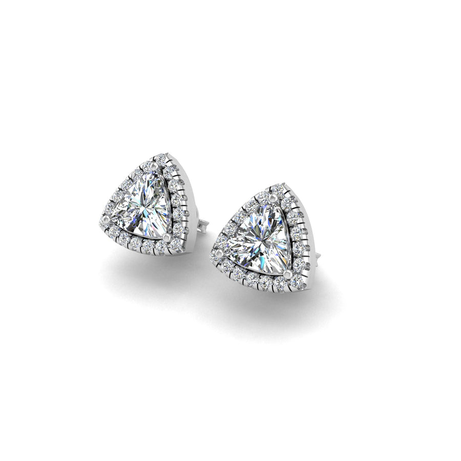 Diamond Stud Earrings in Trillion Cut 18k white gold, Zodiac Birthstone Ring, designed for women, perfect astrology jewelry from Celestial Vibe collection at AUWL assembly