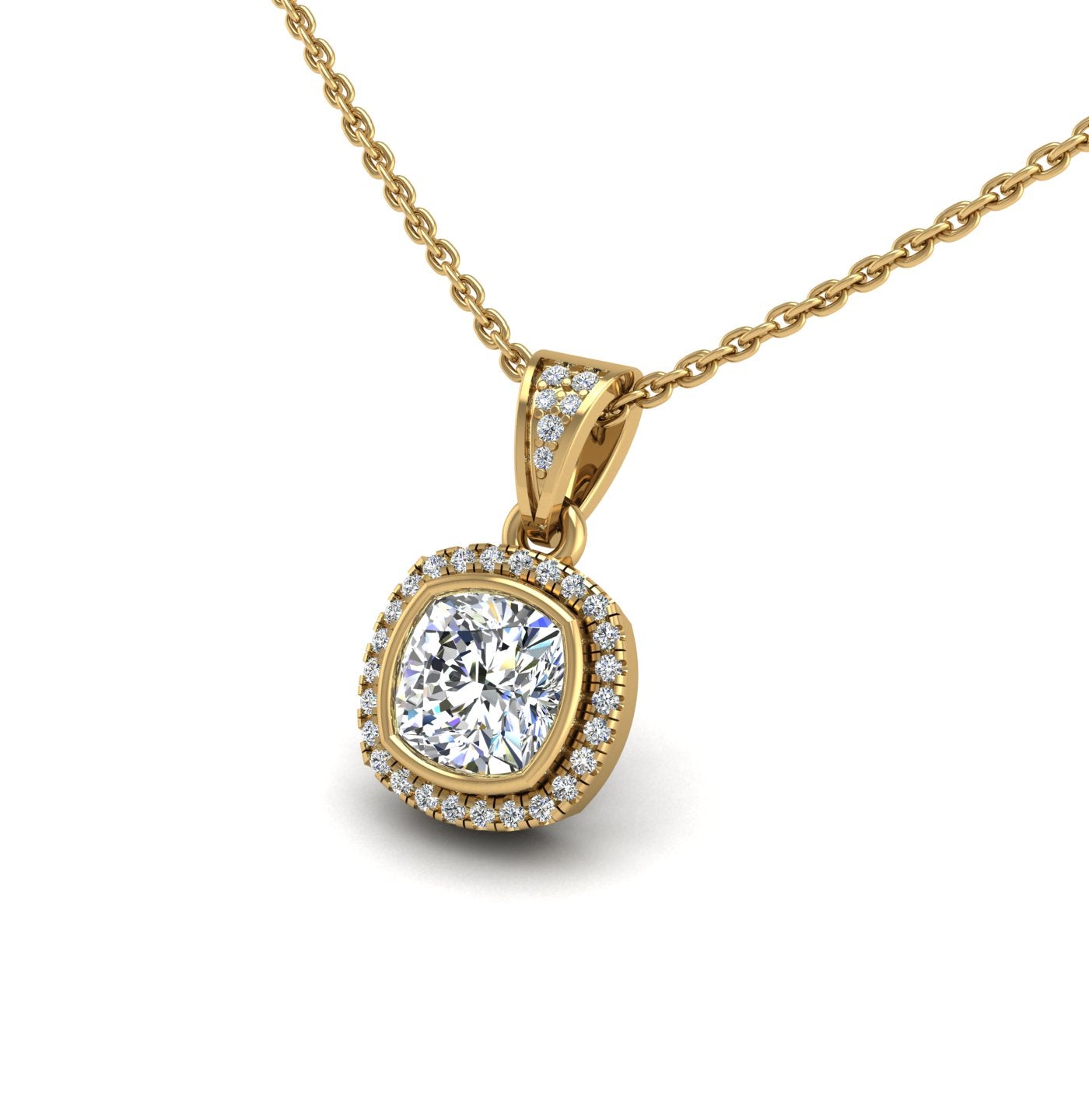 18k yellow gold Zodiac birthstone gold chain necklace with diamond gemstone, designed for women, perfect astrology jewelry from Celestial Vibe collection at AUWL Assembly