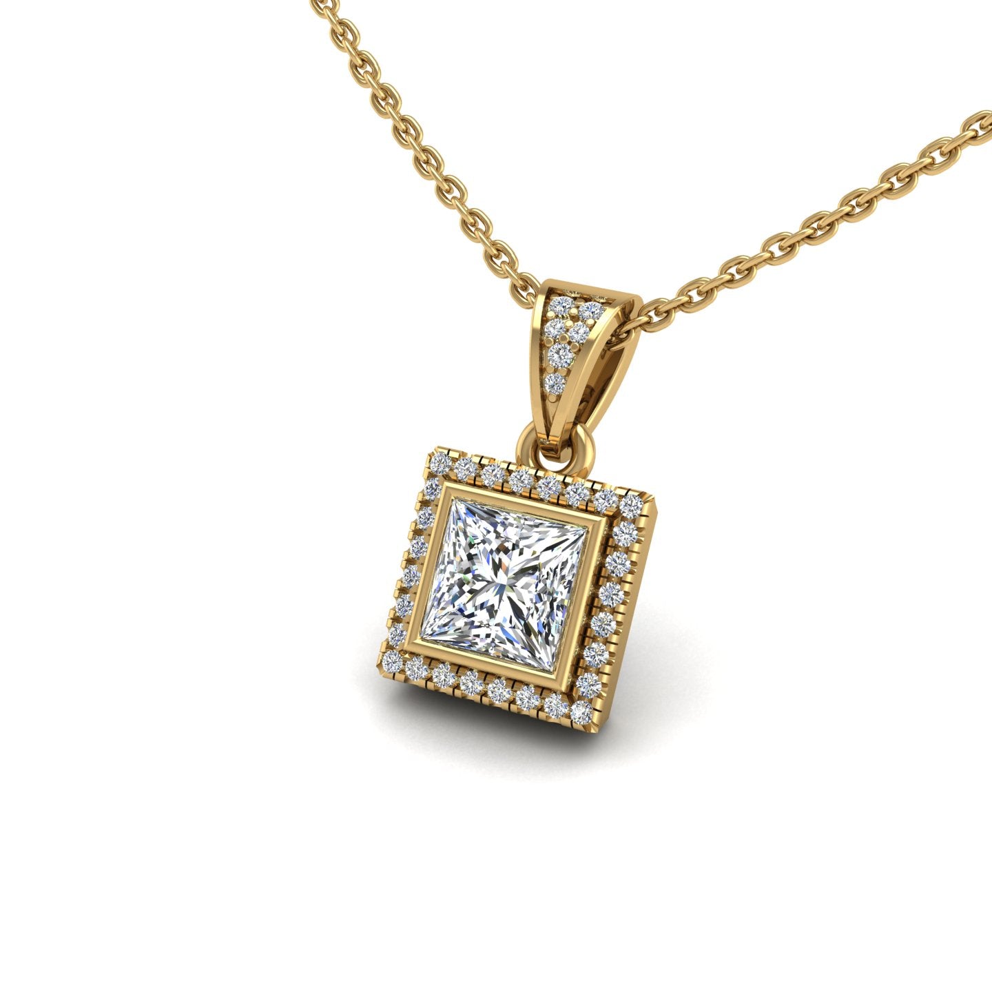 18k yellow gold Zodiac birthstone gold chain necklace with diamond gemstone, designed for women, perfect astrology jewelry from Celestial Vibe collection at AUWL Assembly