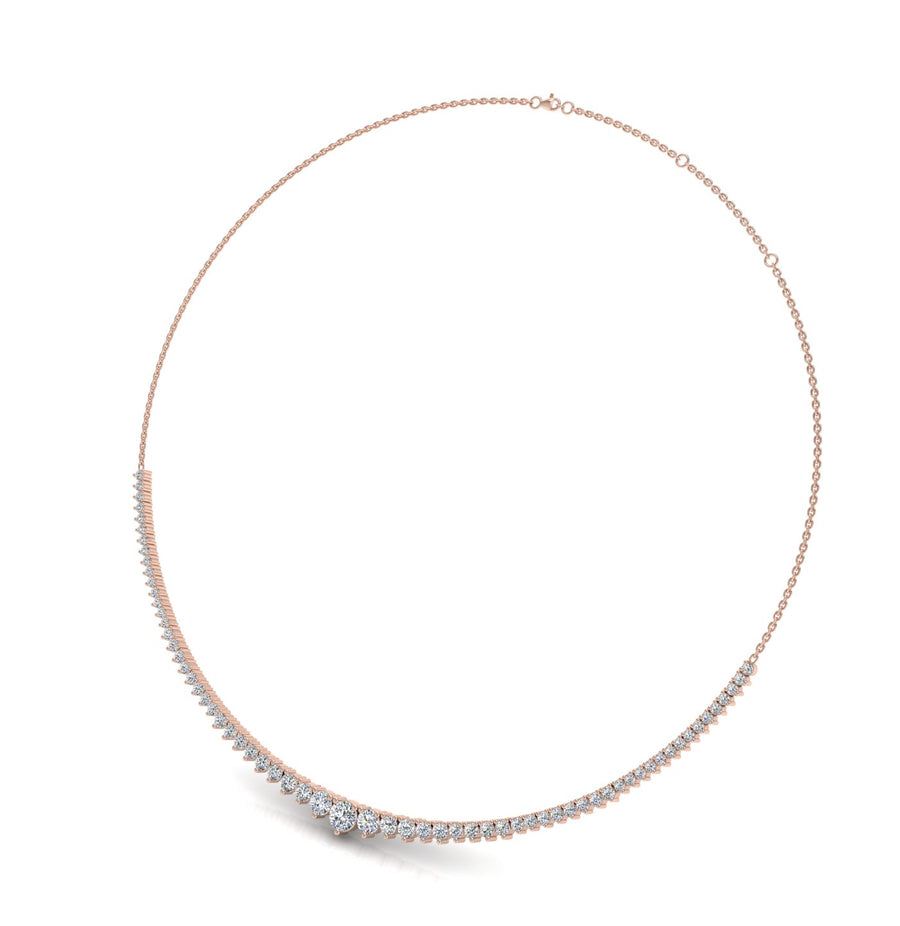 Diamond Tennis Necklace in Rose Gold at AUWL Assembly