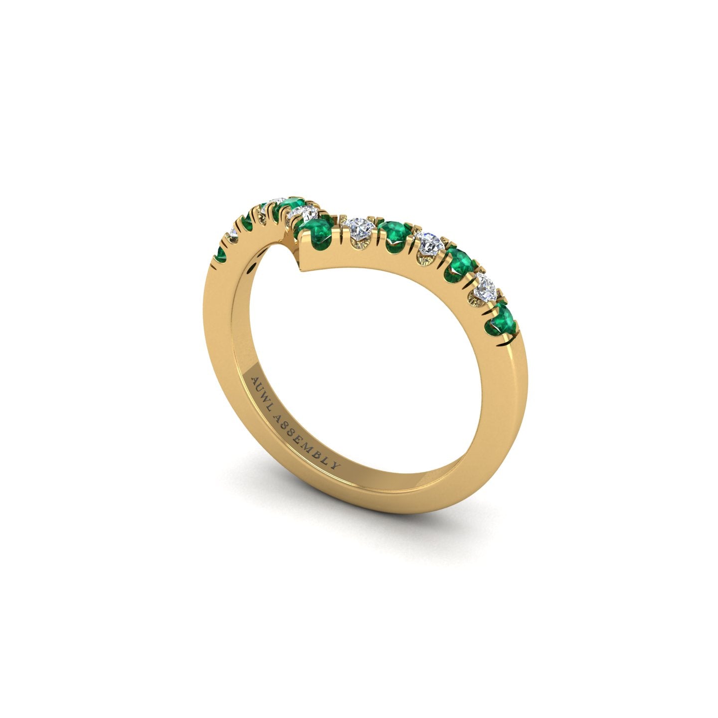 Chevron Band in Yellow Gold | AUWL Assembly