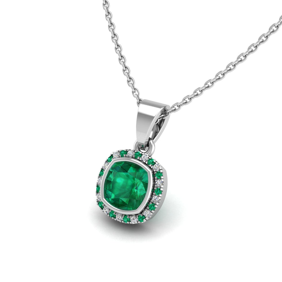 18k white gold Zodiac birthstone gold chain necklace with emerald gemstone, designed for women, perfect astrology jewelry from Celestial Vibe collection at AUWL Assembly