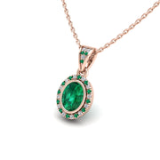 18k rose gold Zodiac birthstone gold chain necklace with emerald gemstone, designed for women, perfect astrology jewelry from Celestial Vibe collection at AUWL Assembly