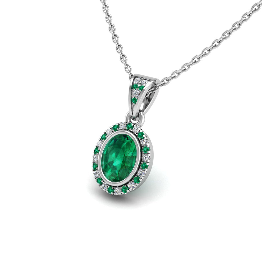 18k white gold Zodiac birthstone gold chain necklace with emerald gemstone, designed for women, perfect astrology jewelry from Celestial Vibe collection at AUWL Assembly