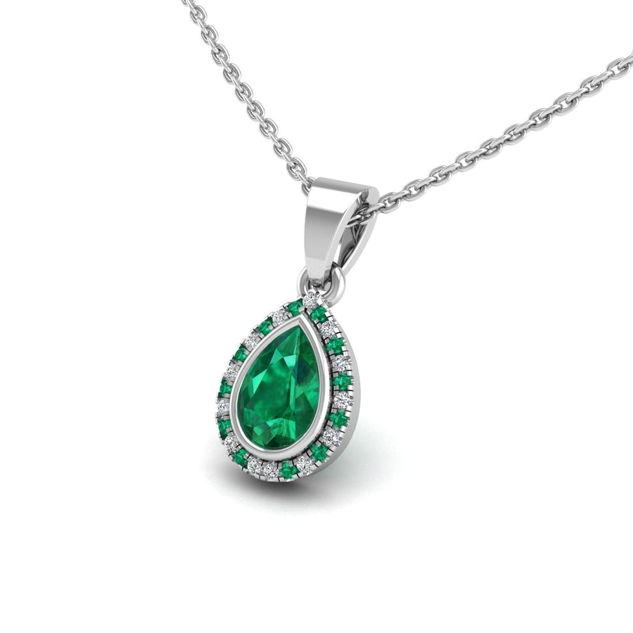 18k white gold Zodiac birthstone gold chain necklace with emerald gemstone, designed for women, perfect astrology jewelry from Celestial Vibe collection at AUWL Assembly