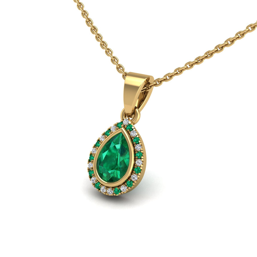 18k yellow gold Zodiac birthstone gold chain necklace with emerald gemstone, designed for women, perfect astrology jewelry from Celestial Vibe collection at AUWL Assembly