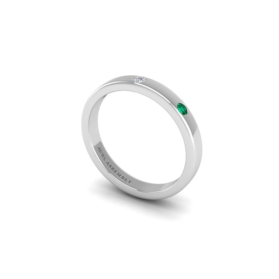Three Stone Band in White Gold | AUWL Assembly