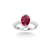 Celestial Solitaire Ring - Ruby Oval