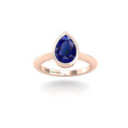Celestial Solitaire Ring - Blue Sapphire Pear
