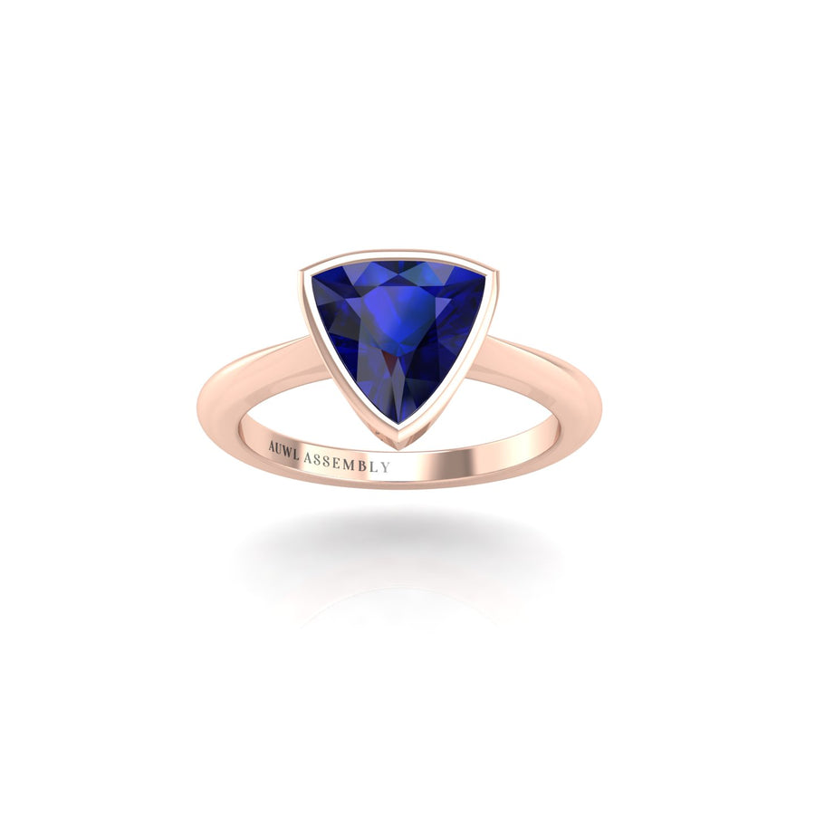 Celestial Solitaire Ring - Blue Sapphire Trillion