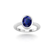 Celestial Solitaire Ring - Blue Sapphire Oval