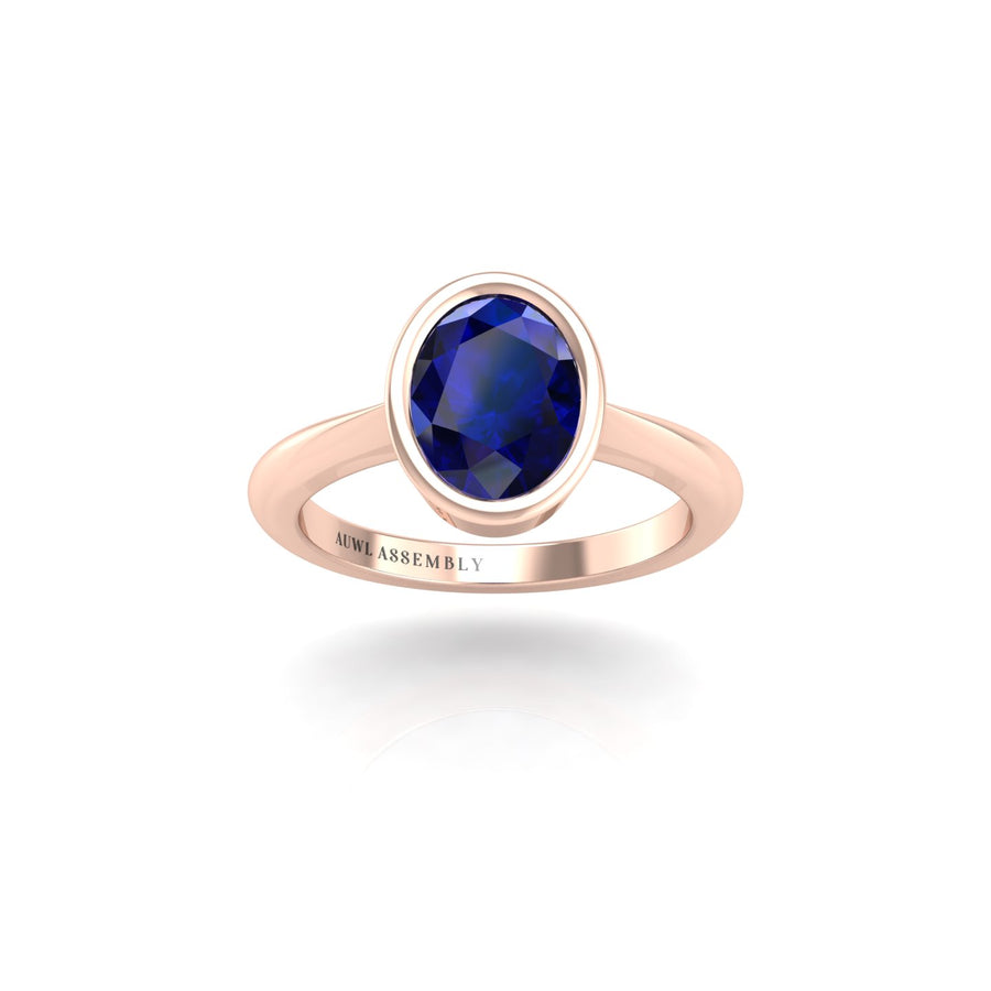 Celestial Solitaire Ring - Blue Sapphire Oval