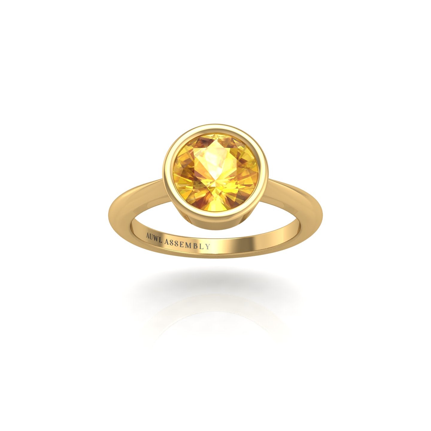 Celestial Solitaire Ring - Yellow Sapphire Round
