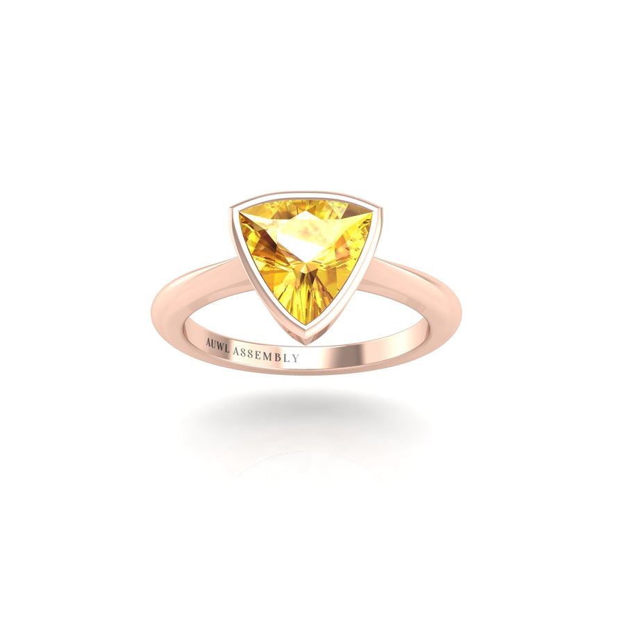 Celestial Solitaire Ring - Yellow Sapphire Trillion