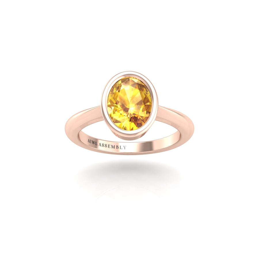 Celestial Solitaire Ring - Yellow Sapphire Oval