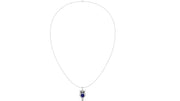 Mercuria - Pechaka Owl Pendant - Blue Sapphire Oval