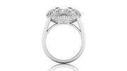 White Gold ring with a diamond gemstone on a white background
