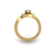 Triskele Three-Stone Bridal Ring - Diamond Round