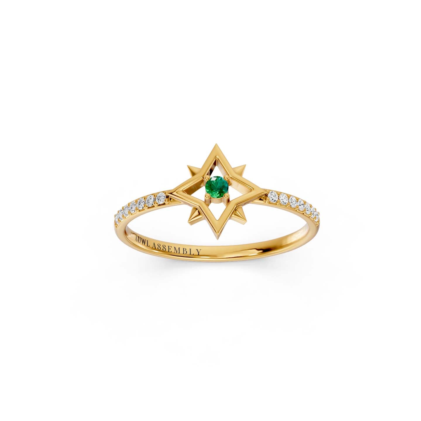 Novaris North Star Ring - Emerald Round