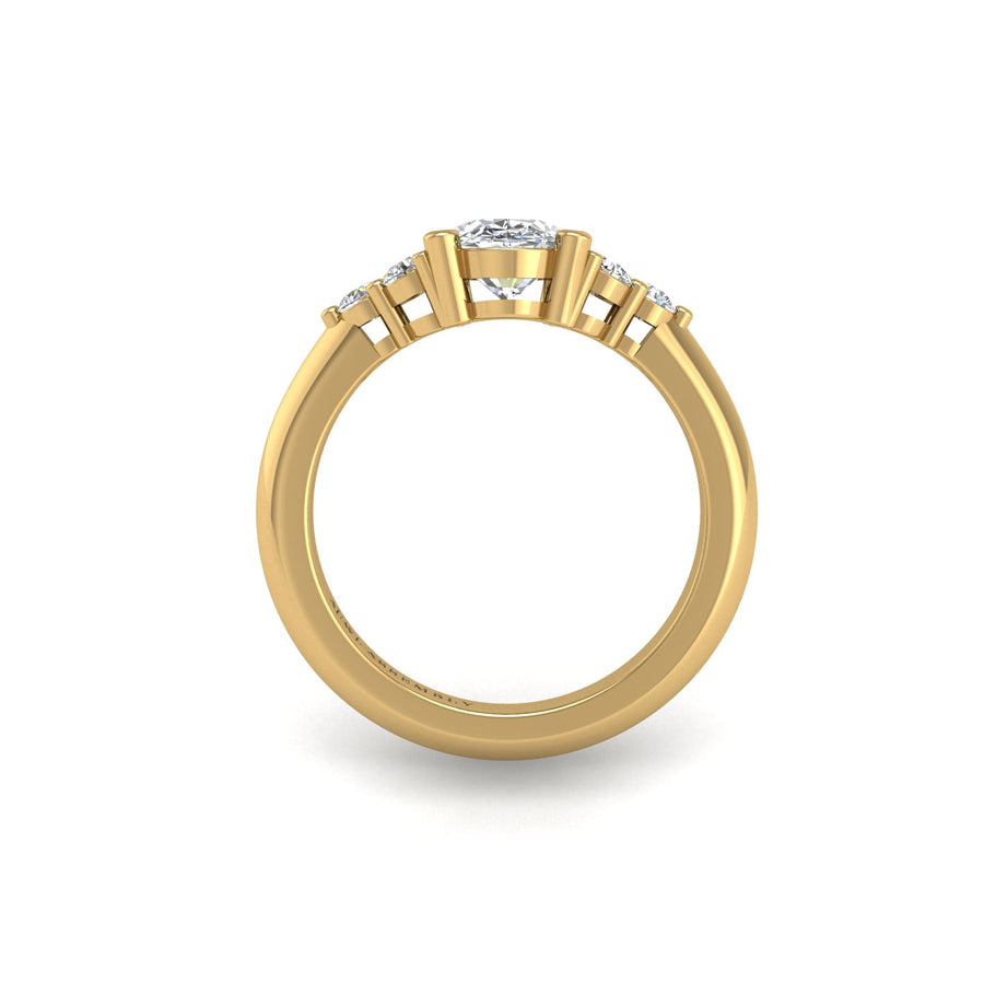 Galaxy Trefoil Ring - Diamond Oval