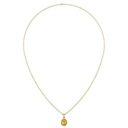 Divine Halo Pendant - Yellow Sapphire Oval