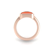 Celestial Solitaire Ring - Red Coral Trillion