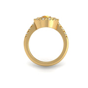 Starry Halo Ring - Yellow Sapphire Round