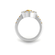 Starry Halo Ring - Yellow Sapphire Round