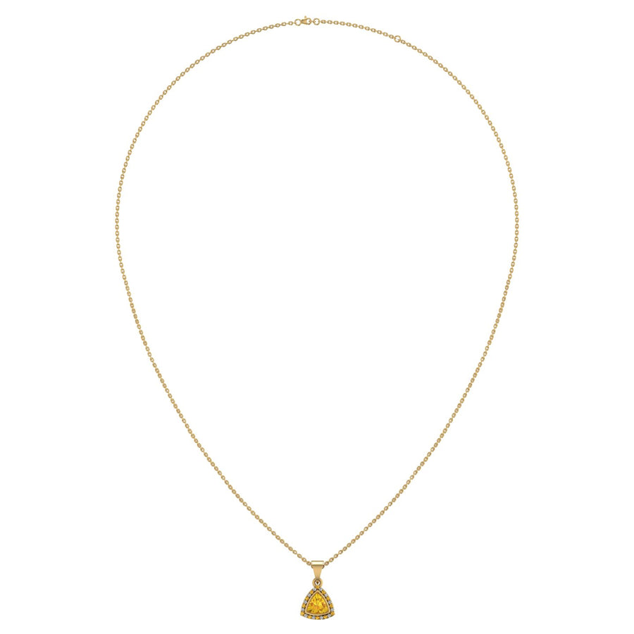 Divine Halo Pendant - Yellow Sapphire Trillion