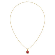 Divine Halo Pendant - Ruby Cushion