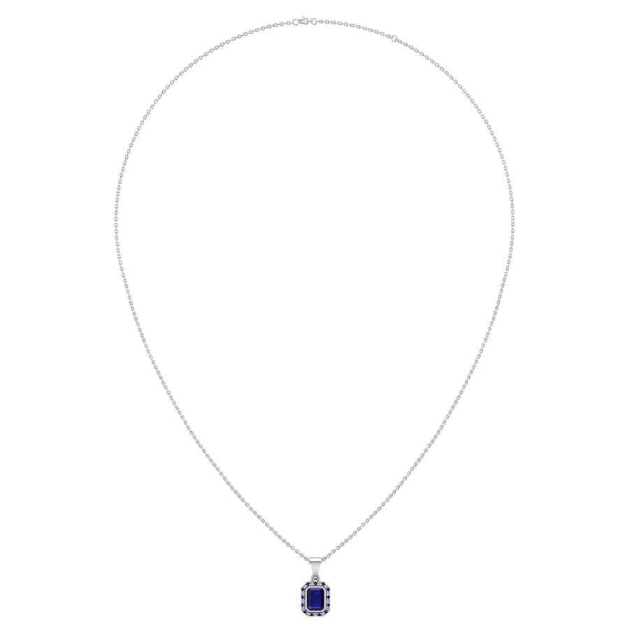 Divine Halo Pendant - Blue Sapphire Emerald
