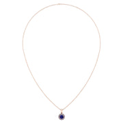 Divine Halo Pendant - Blue Sapphire Round