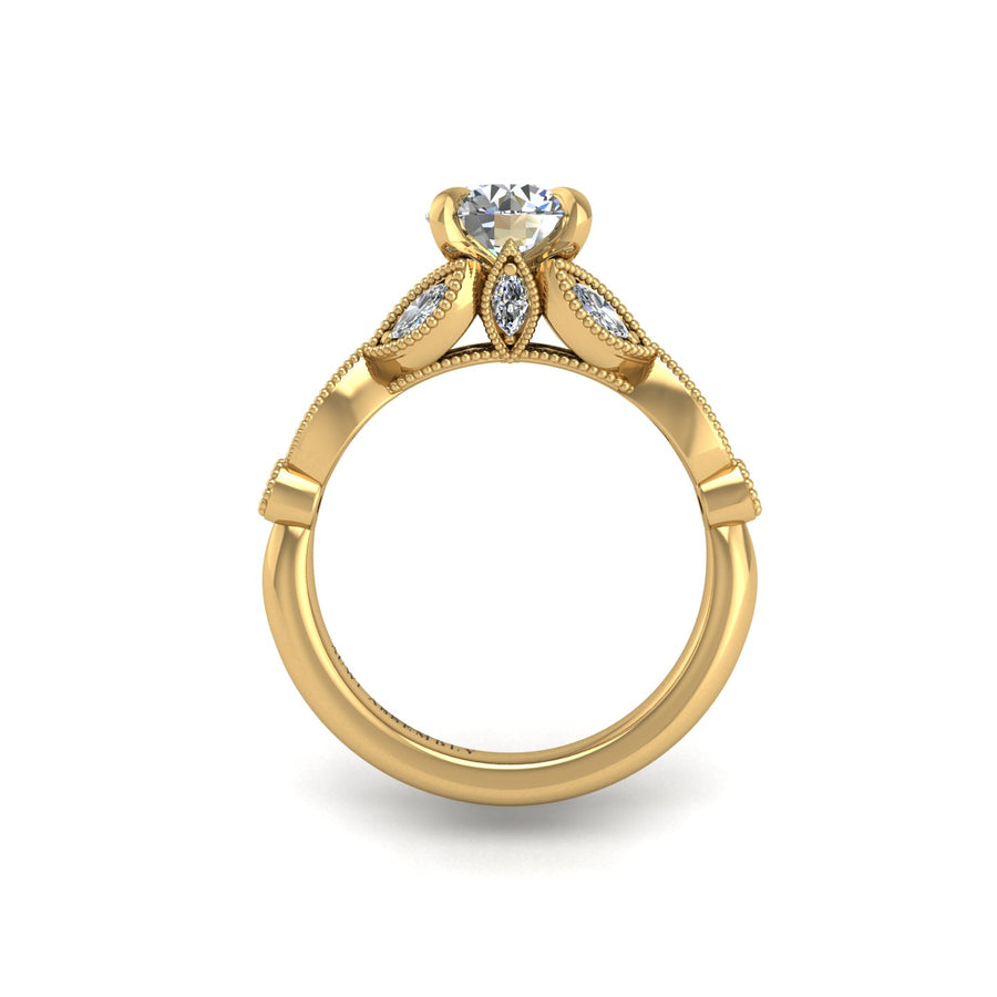 Flos Amoris Floral Ring - Diamond Round