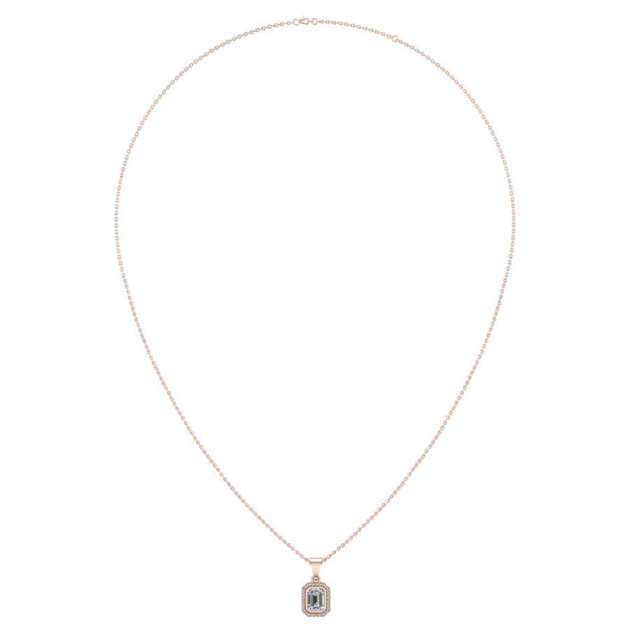 Divine Halo Pendant - Diamond Emerald