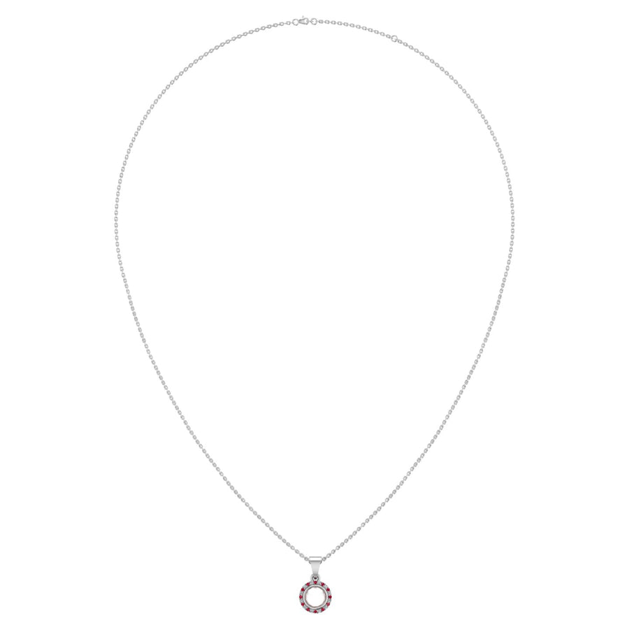 Divine Halo Pendant - Pearl-Ruby Round