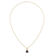 Divine Halo Pendant - Blue Sapphire Trillion